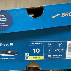 Brooks Ghost 16 Women's Shoes - Black and Gray
